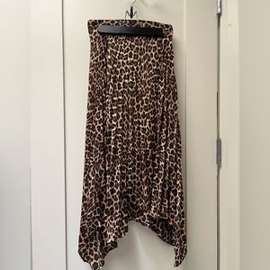 ZARA Leopard Print Midi Skirt